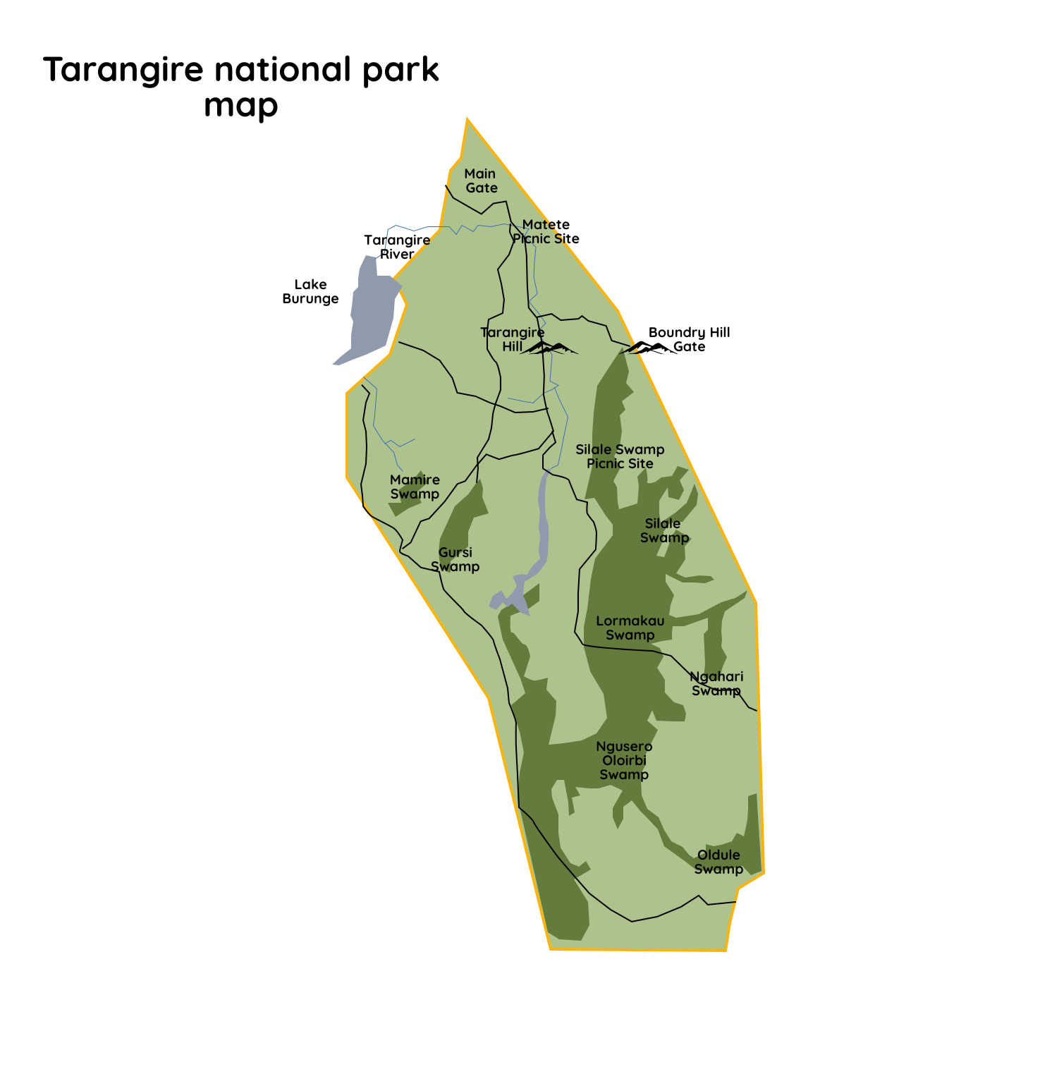 Tarangire National Park Map